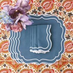 Agatha Blue Placemats (Set Of 4)|Mrs. Alice New