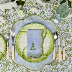 Alathea Blue & Green Linen Placemats (Set Of 4)|Mrs. Alice Online