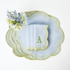 Alathea Blue & Green Linen Placemats (Set Of 4)|Mrs. Alice Online