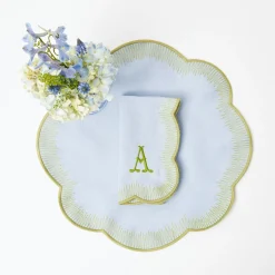 Alathea Blue & Green Linen Placemats (Set Of 4)|Mrs. Alice Online