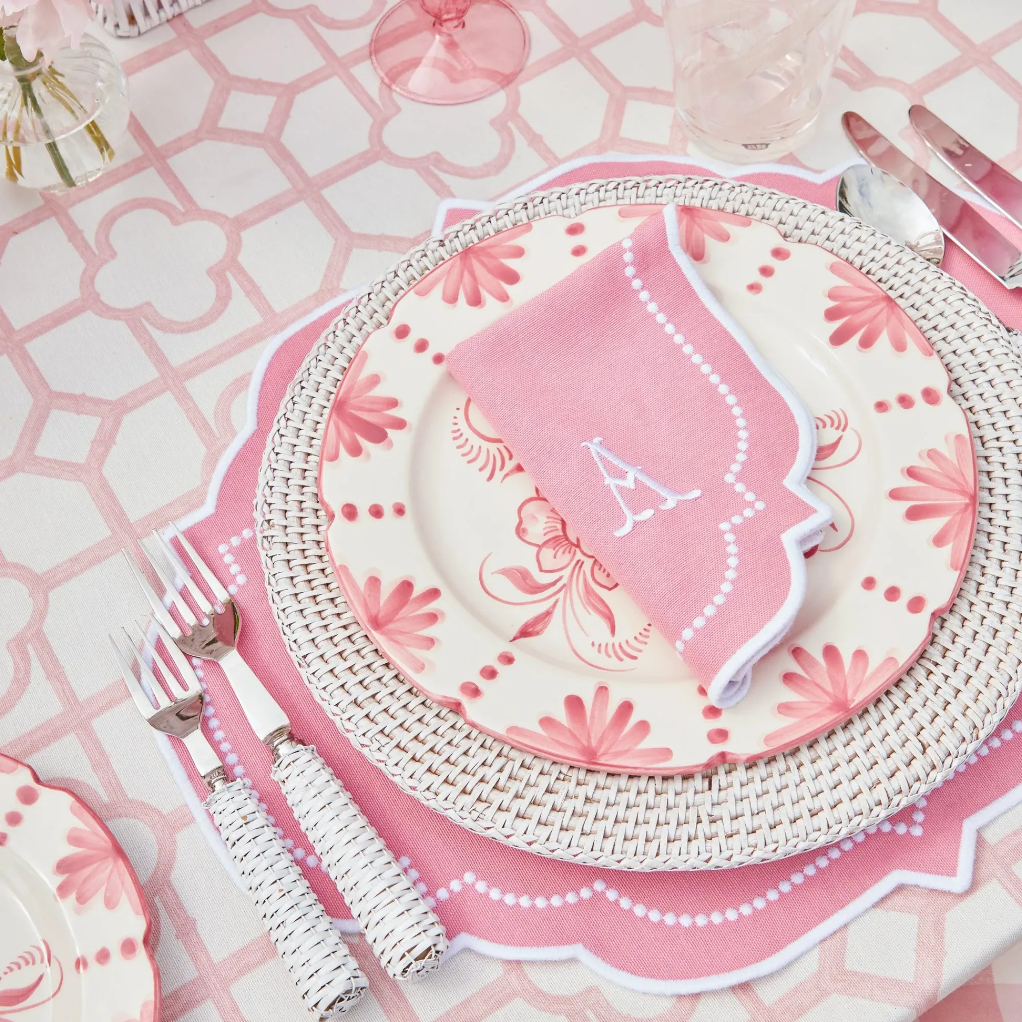 Amelie Pink Placemats (Set Of 4)|Mrs. Alice Clearance