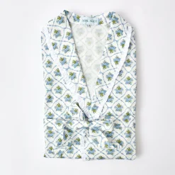 Blue Bouquet Dressing Gown|Mrs. Alice Clearance