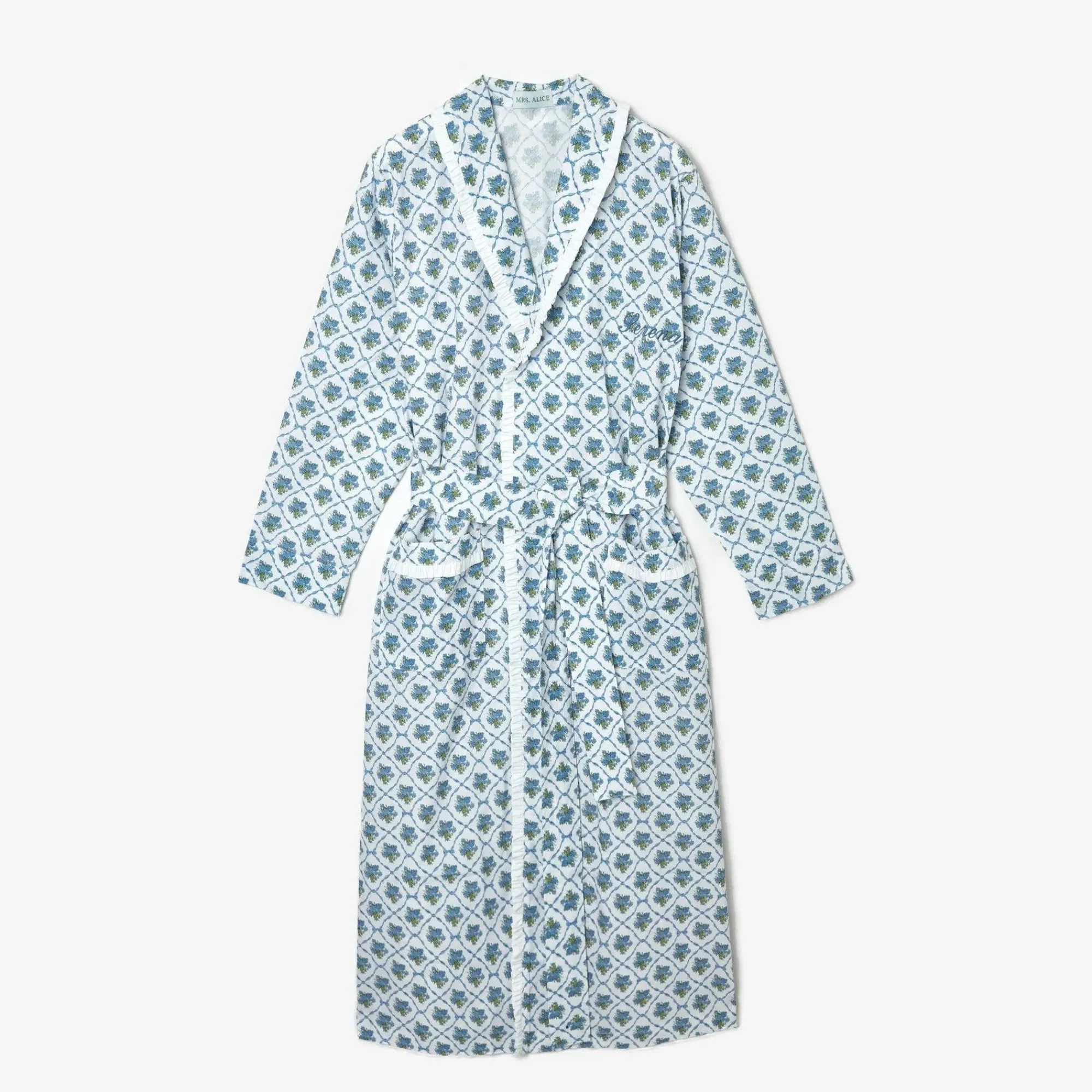 Blue Bouquet Dressing Gown|Mrs. Alice Discount