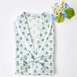 Blue Bouquet Dressing Gown|Mrs. Alice Discount