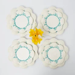 Blue Coral Dinner & Starter Plates (Set Of 8)|Mrs. Alice Outlet