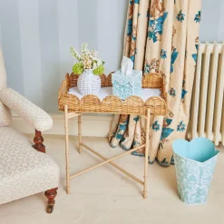 Blue Floral Tole Tissue Box|Mrs. Alice Clearance