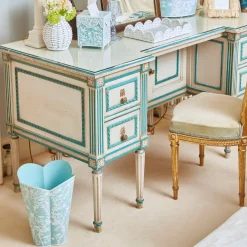 Blue Floral Tole Tissue Box|Mrs. Alice Clearance