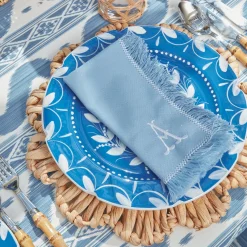Blue Fringe Napkins (Set Of 4)|Mrs. Alice New
