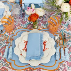 Blue Fringe Napkins (Set Of 4)|Mrs. Alice New