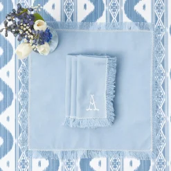 Blue Fringe Napkins (Set Of 4)|Mrs. Alice New