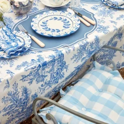 Blue Gingham Ruffle Seat Pad Cushion|Mrs. Alice