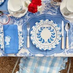 Blue Gingham Ruffle Seat Pad Cushion|Mrs. Alice