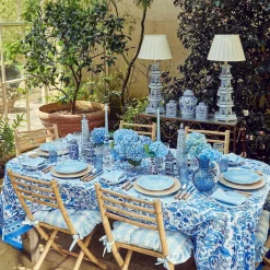 Blue Gingham Ruffle Seat Pad Cushion (Set Of 4)|Mrs. Alice Sale