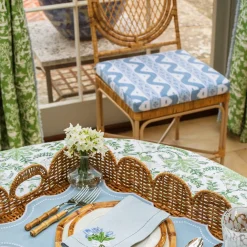 Blue Ikat Seat Pad Cushion|Mrs. Alice Discount