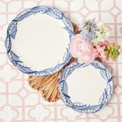 Blue Lily Of The Valley Dinner & Starter Plates (Set Of 8)|Mrs. Alice New