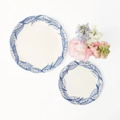 Blue Lily Of The Valley Dinner & Starter Plates (Set Of 8)|Mrs. Alice Hot