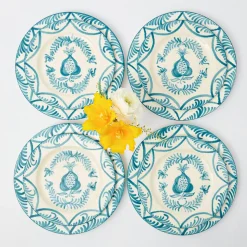 Blue Melograno Dinner & Starter Plates (Set Of 8)|Mrs. Alice Discount