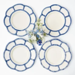 Blue Petal Bamboo Dinner Plate (Set Of 4)|Mrs. Alice Best