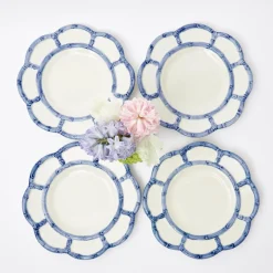 Blue Petal Bamboo Starter Plate (Set Of 4)|Mrs. Alice New