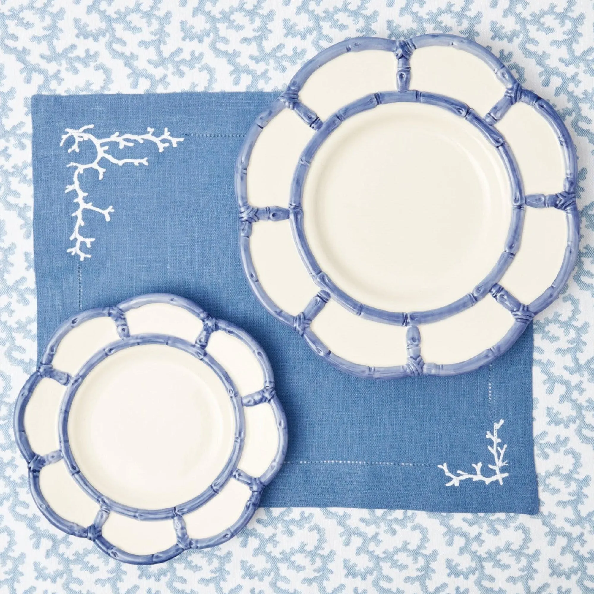 Blue Petal Bamboo Starter Plate|Mrs. Alice Best