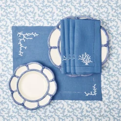 Blue Petal Bamboo Starter Plate (Set Of 4)|Mrs. Alice Outlet