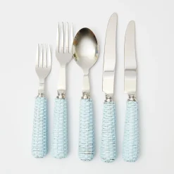 Blue Rattan Cutlery (5 Piece)|Mrs. Alice