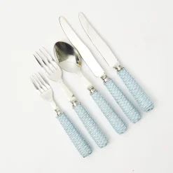 Blue Rattan Cutlery (5 Piece)|Mrs. Alice