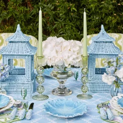 Blue Rattan Pagoda Lantern Set|Mrs. Alice Best