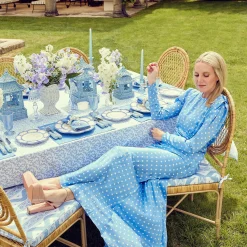 Blue Rattan Pagoda Lantern Set|Mrs. Alice Best