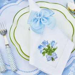 Blue Saddle Stitch Napkin Bows (Set Of 4)|Mrs. Alice Discount