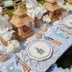 Blue Scalloped Pagoda Starter Plate|Mrs. Alice Sale