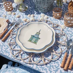Blue Scalloped Pagoda Starter Plate|Mrs. Alice Sale
