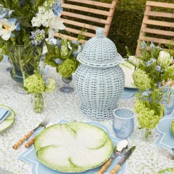 Blue Swirl Water Glasses With White Rim (Set Of 4)|Mrs. Alice Sale