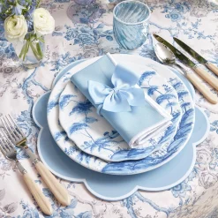 Blue Swirl Water Glasses With White Rim (Set Of 4)|Mrs. Alice Sale