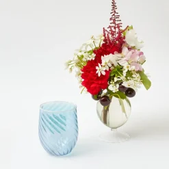 Blue Swirl Water Glasses With White Rim (Set Of 4)|Mrs. Alice Sale