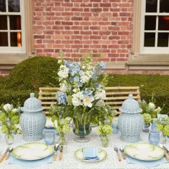 Blue Swirl Water Glasses With White Rim (Set Of 4)|Mrs. Alice Sale