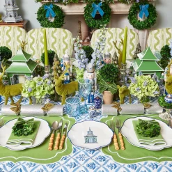 Blue Swirl Water Glasses With White Rim (Set Of 4)|Mrs. Alice Sale