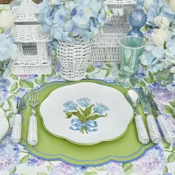 Blue Tulip Dinner & Starter Plates (Set Of 8)|Mrs. Alice Sale