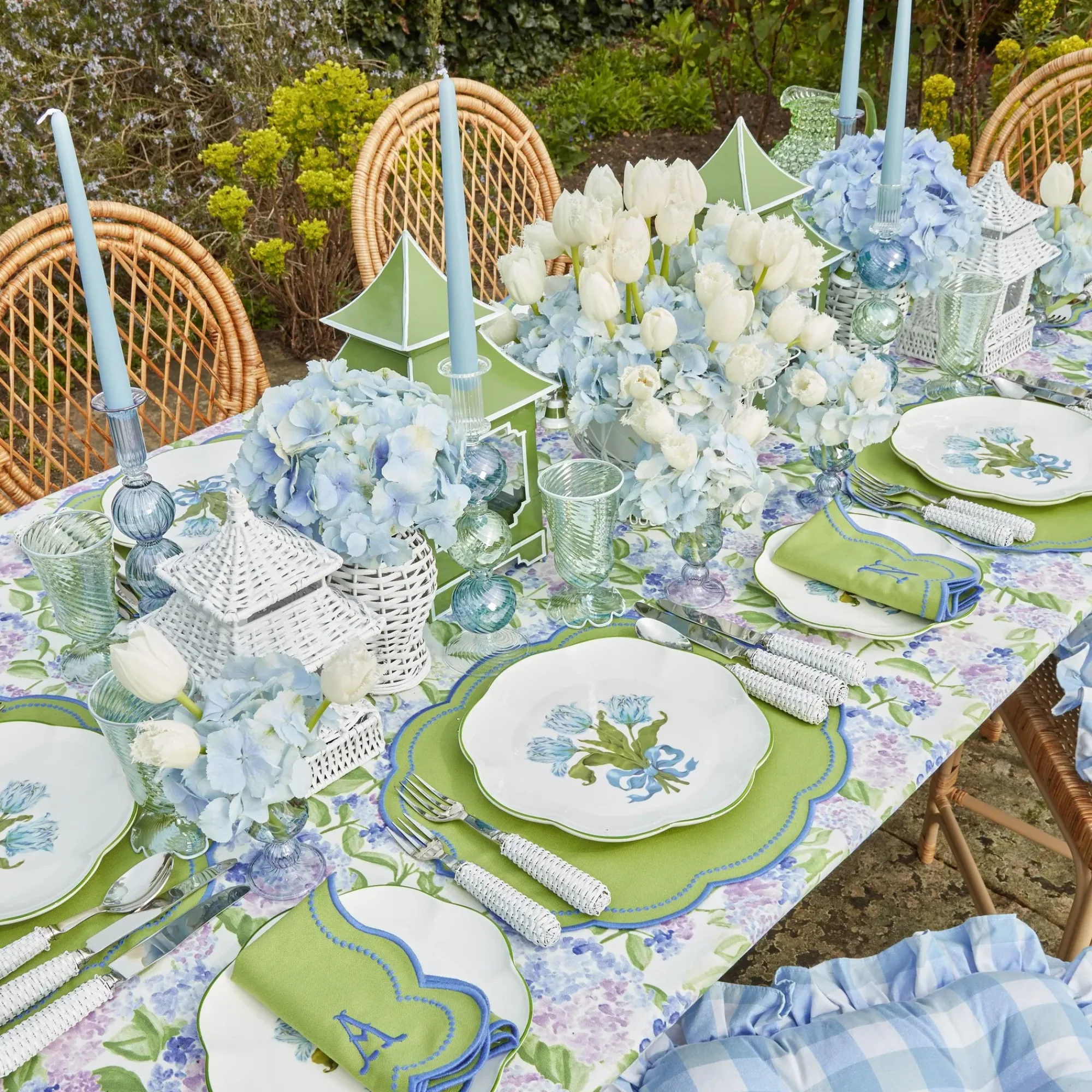 Blue Tulip Dinner Plates (Set Of 4)|Mrs. Alice Discount