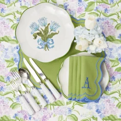 Blue Tulip Dinner Plates (Set Of 4)|Mrs. Alice Discount