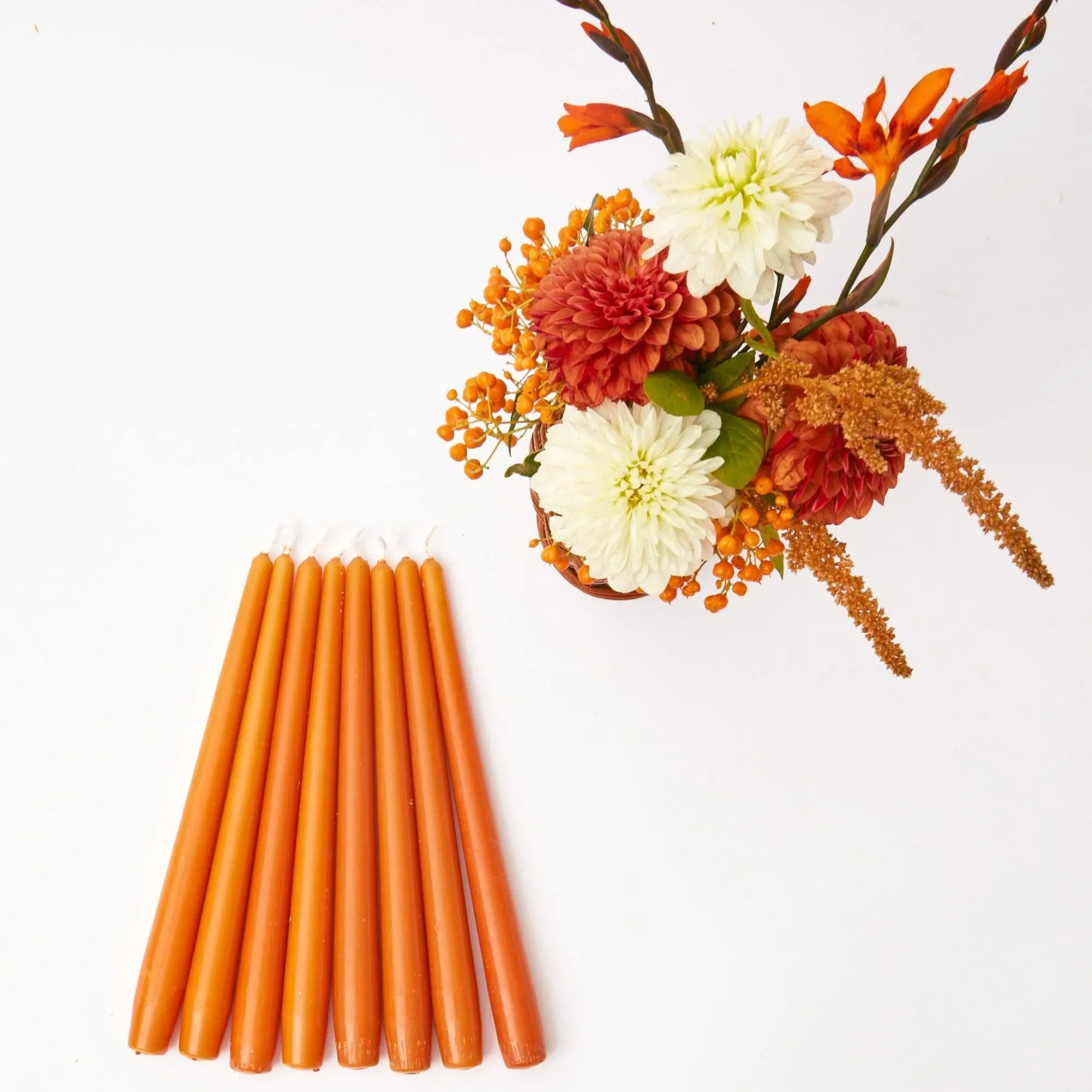 Burnt Orange Candles (Set Of 8)|Mrs. Alice New