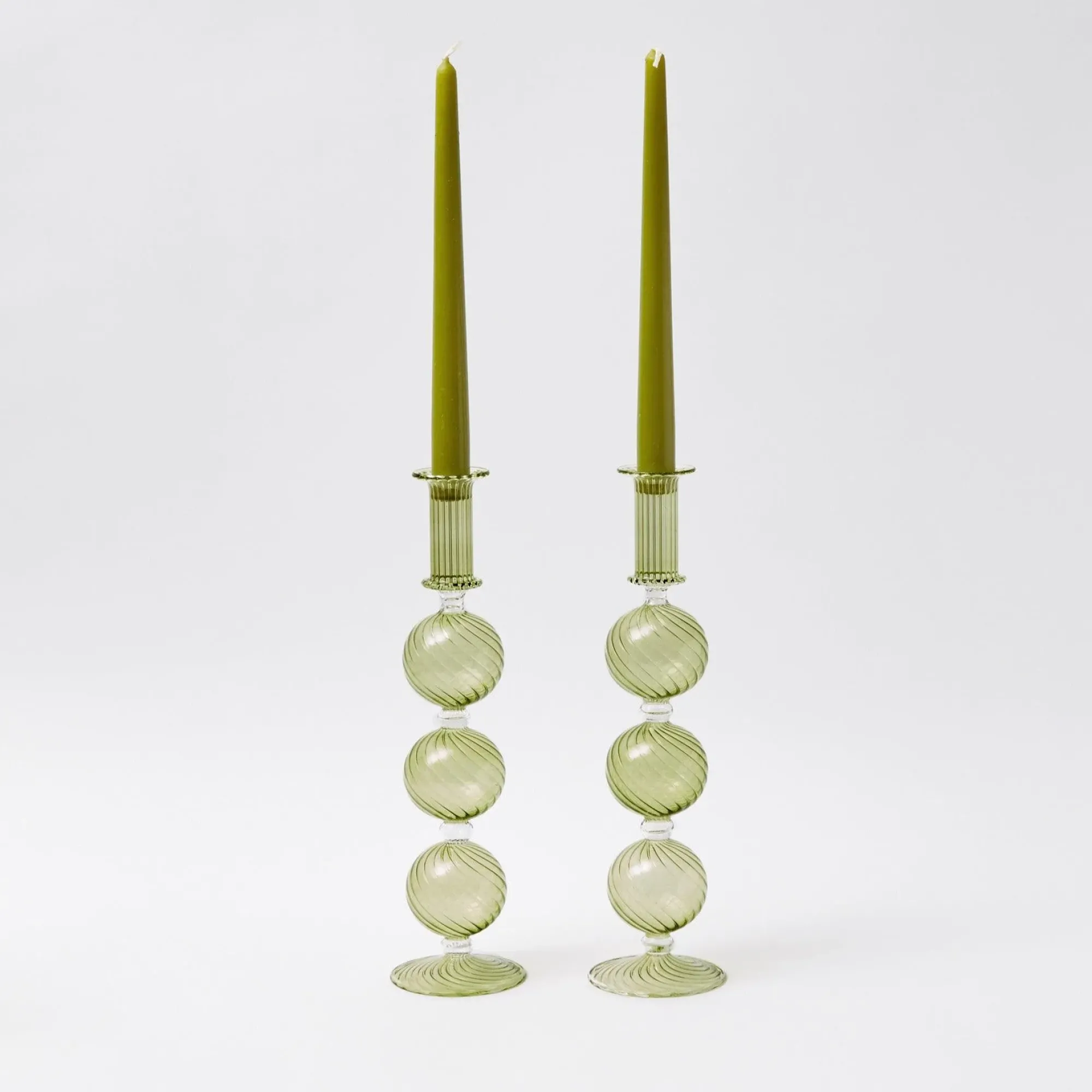 Camille Olive Candle Holder (Pair)|Mrs. Alice Best