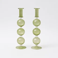Camille Olive Candle Holder (Pair)|Mrs. Alice Best