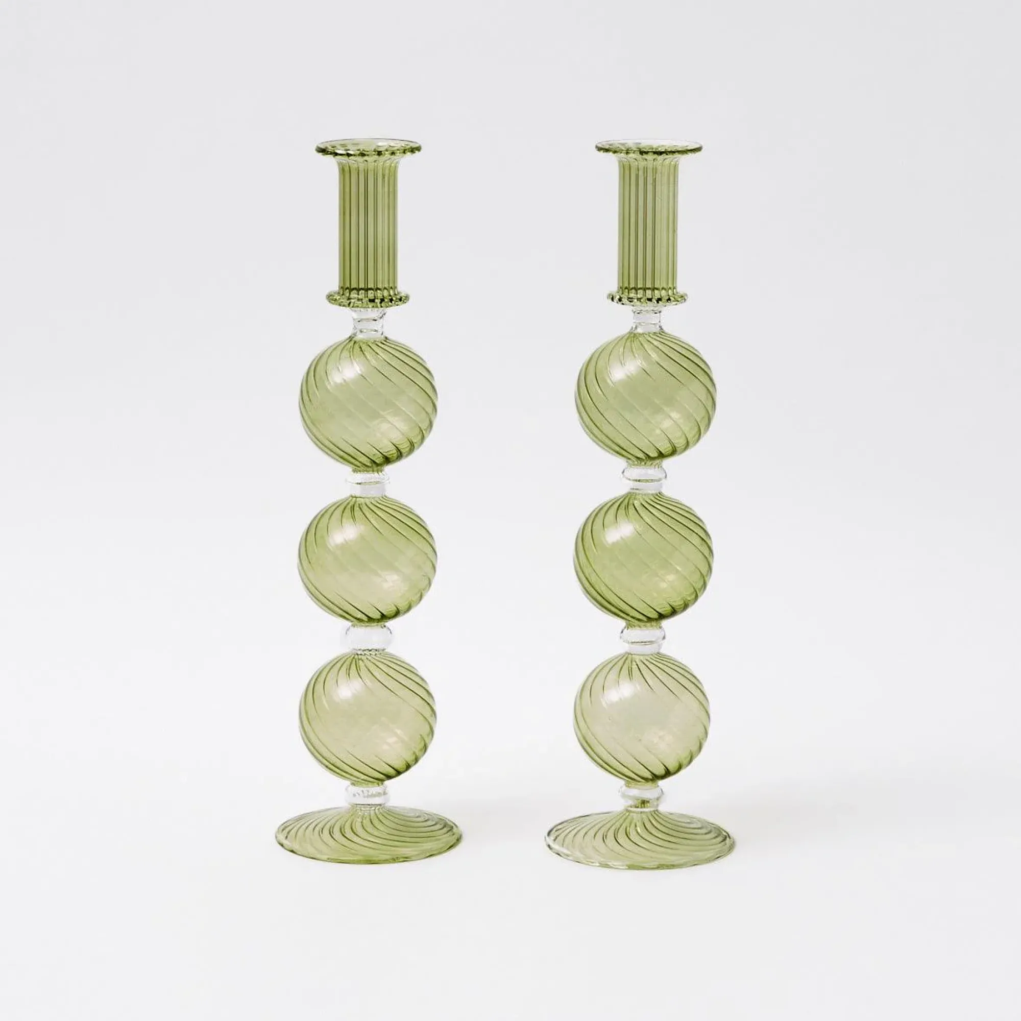Camille Olive Candle Holder (Pair)|Mrs. Alice Best