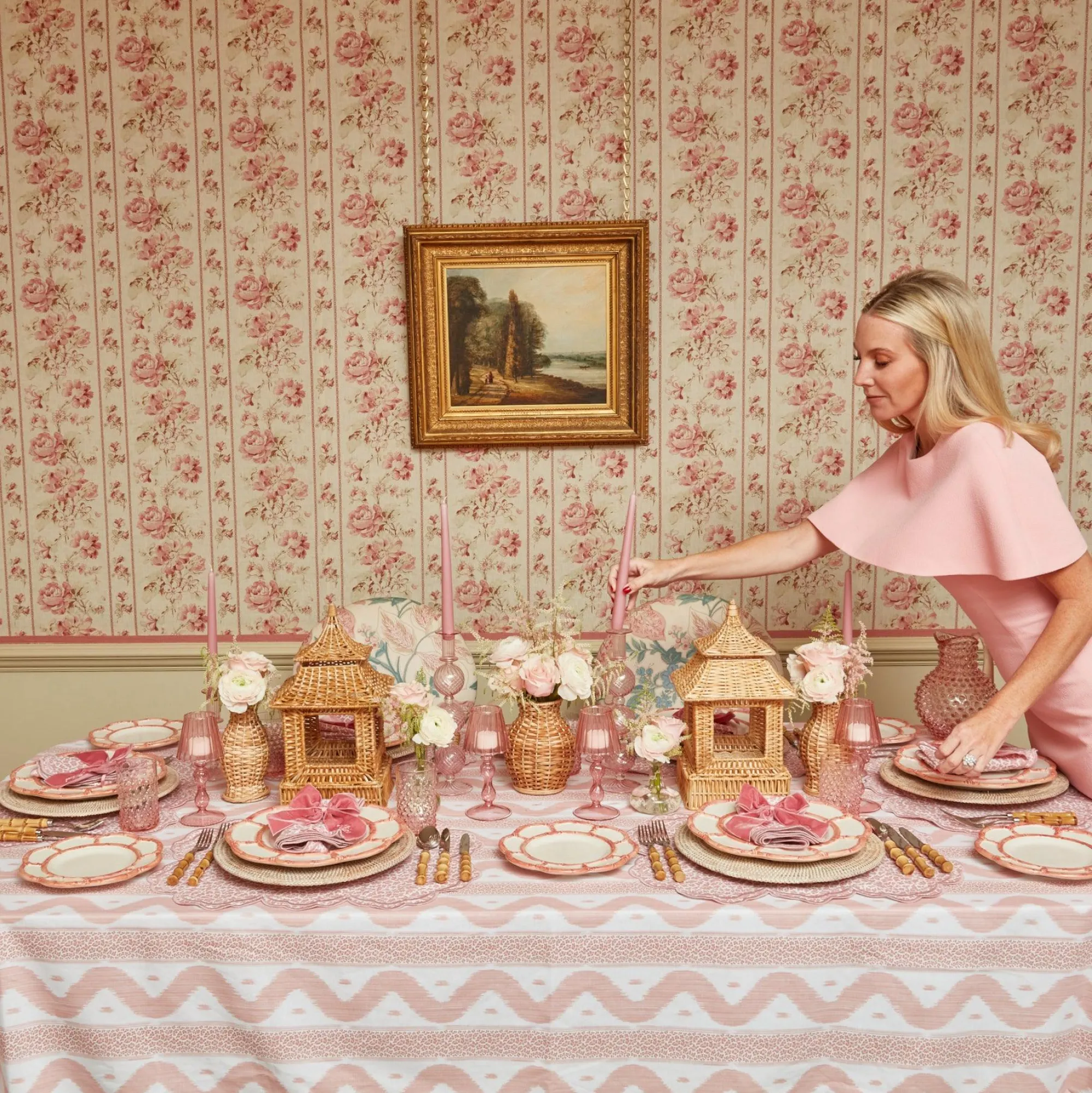 Camille Peony Candle Holder (Pair)|Mrs. Alice Hot