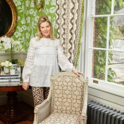 Chestnut Brown Bamboo Trellis Fabric|Mrs. Alice New