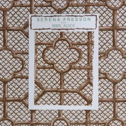 Chestnut Brown Bamboo Trellis Fabric|Mrs. Alice New