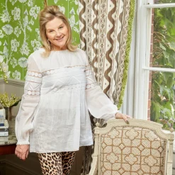 Chestnut Brown Ikat Stripe Fabric|Mrs. Alice Outlet