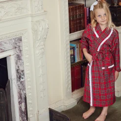 Children's Red Tartan Frilled Dressing Gown|Mrs. Alice Best
