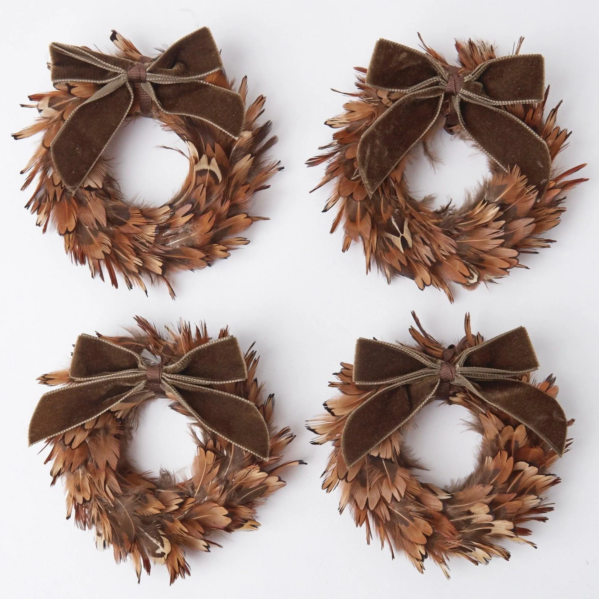 Chocolate Velvet Mini Bows (Set Of 4)|Mrs. Alice Online
